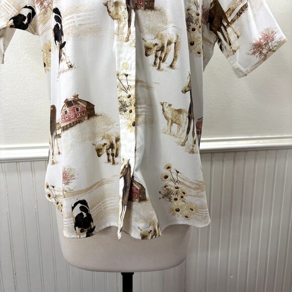 Natural Reflections Size L Short Sleeve Top Baby Farm Animals Western Cowgirl - Picture 3 of 16